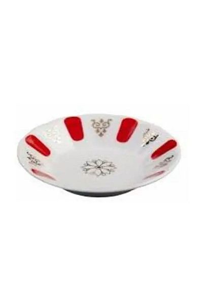 İLBEY Life Porland Brand Porcelain Red White Coffee Pot Model 1 Piece Tea Plate İLBEY LİFE