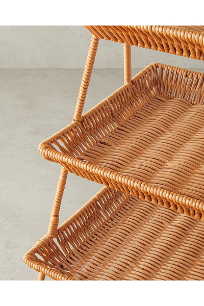 English Home Marie Plastic Rattan Layered Service Brown