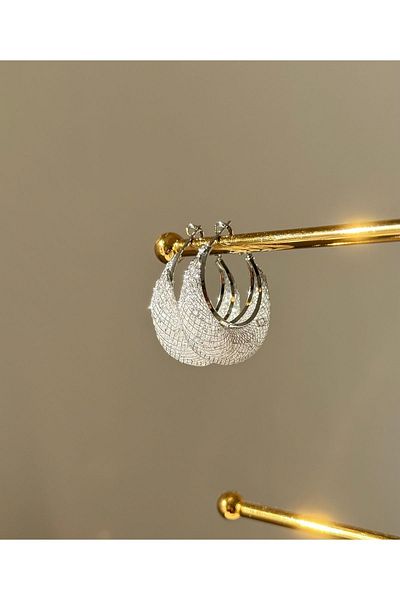 Ebru Atelier Imported Needle Knitted Chunky Hoop Non-Tarnish Earrings