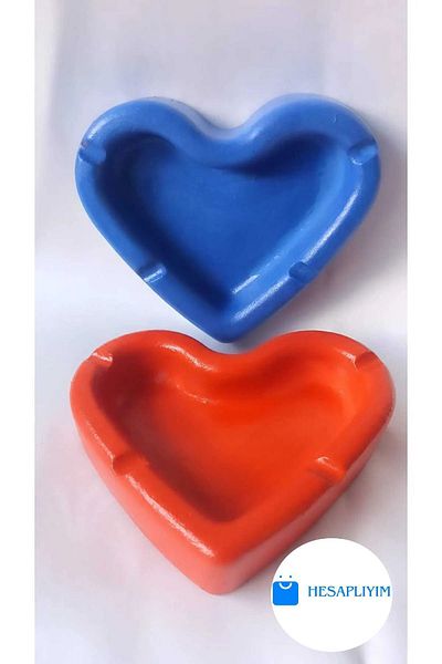 hesaplıyım Concrete Heart Love Ashtray, Decorative Ashtray Set of 2