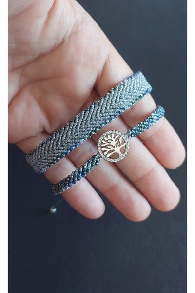 ZDTHandmade مجموعة أساور بتصميم شجرة الحياة مصنوعة يدويًا من حجر الزركون