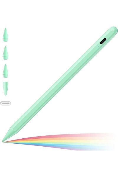 gökmer قلم Apple Ipad Tablet Ipad 7-8-9-10 Ipad Air 3-4-5-6 Ipad Pro 3-4-5-6 Ipad Mini متوافق مع اللون الأخضر