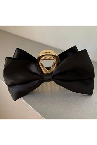 monalisatoka Жіноча чорна атласна двостороння пряжка Monalisa з золотим бантом із засувкою