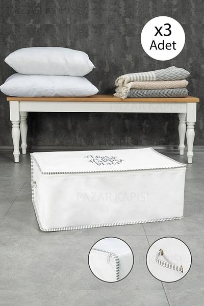 Nisahometeks 3 Pieces Printed String Pillow Clothing Bag 52*28*22cm