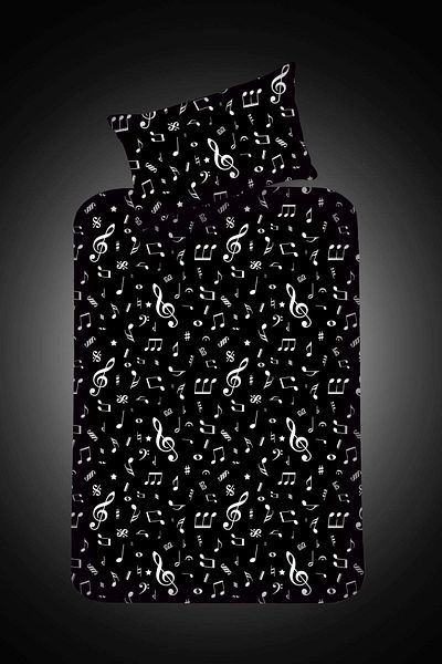 Eponj Home Set de cearșafuri unice B&W Melody Black