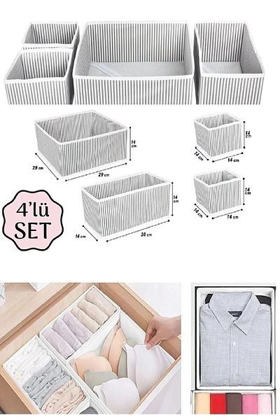 Nisahometeks 4-Piece Multi-Purpose In-Cabinet and Drawer Organizer