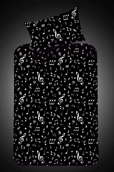 Eponj Home Set de cearșafuri unice B&W Melody Black