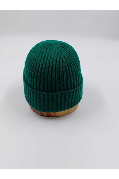 SOFT AKSESUAR Unisex Knitted Double Solid Beanie Set