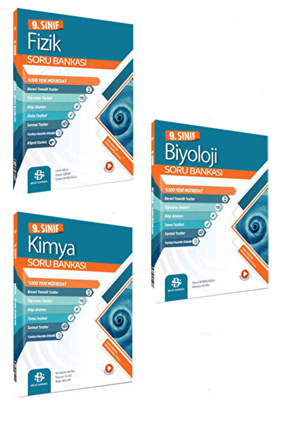 Bilgi Sarmal Yayınları Bilgi Sarmal Yayınları 2025 9.Sınıf Fizik - Kimya - Biyoloji Soru Bankası Seti
