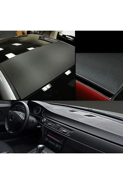 ESEMİZ 3d Black Serrated Pattern Durable Carbon Foil with Air Channels (152cm X 1 METER)
