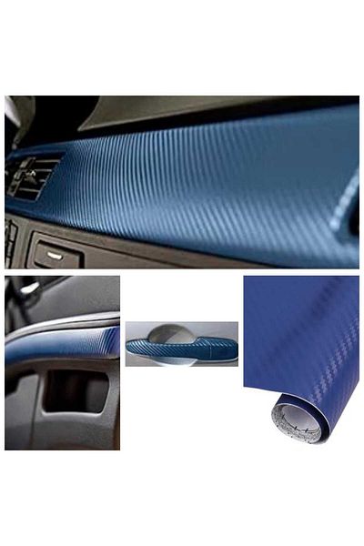 ESEMİZ Dark Blue 3d Patterned - Durable Carbon Foil with Air Duct (20x152cm)