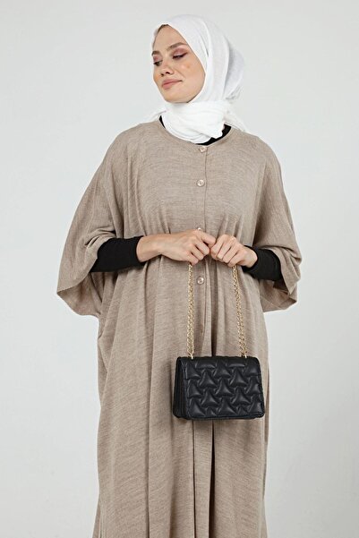 ilmek Γυναικεία χειμωνιάτικα πλεκτά πλεκτά πόντσο με κουμπιά 4253