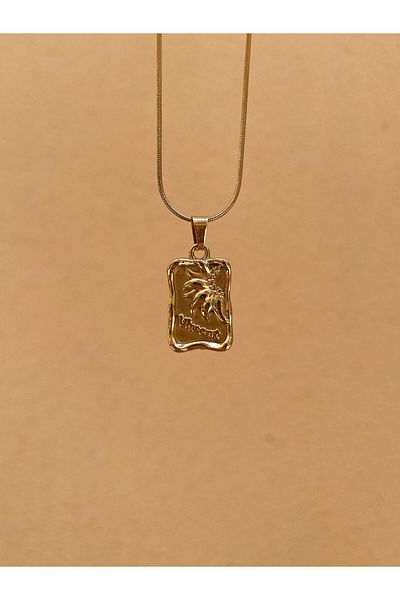 Miltonia Square Steel Necklace - Sunflower Design