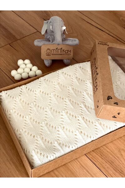 minik ay بطانية تريكو للأطفال حديثي الولادة ملكية