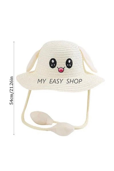 My Easy Shop Straw Hat Fun Children's Hat with Moving Ears