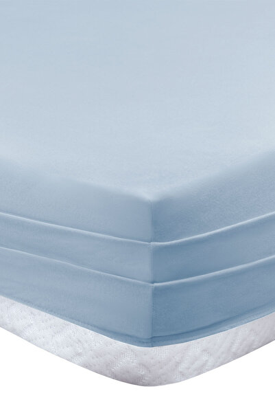 Yataş Softy Çift Kişilik %100 Pamuk Lastikli Penye Çarşaf - Açık Mavi