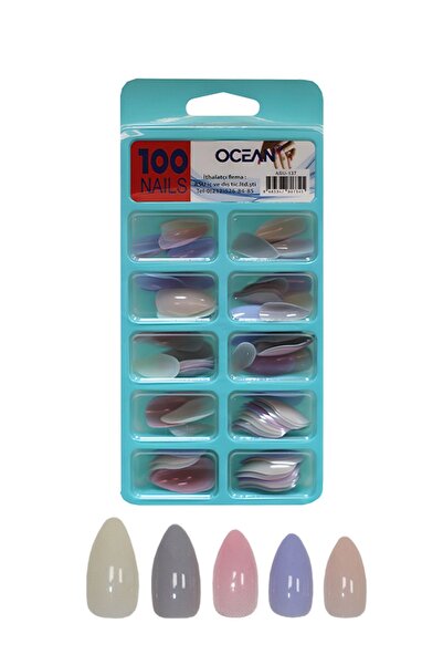 Ocean Takma Tırnak 100'lü Kutulu Badem Protez Tırnak - 137