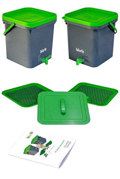 Biorfe 3 kg Bokashi Bran 18 L Compost Bucket Set of Two