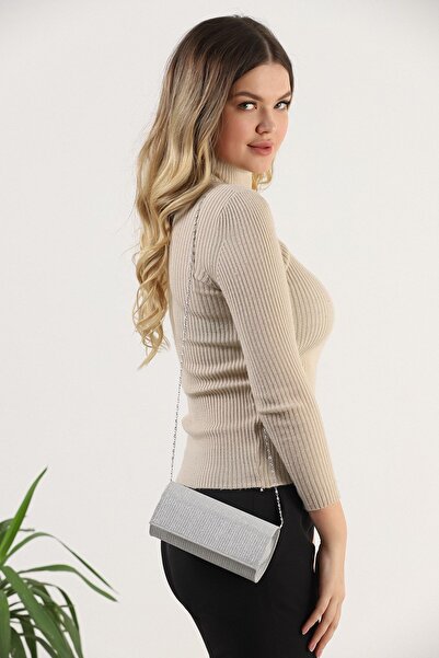 efnanstore Ασημί Glitter Βραδινή Τσάντα Clutch Τσάντα Clutch Bag