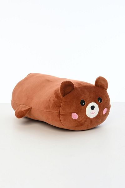 Pufu Toys Plush Toy Pillow with Teddy Bear Figure Soft and Cute 40 cm Roll Brown Plush Toy