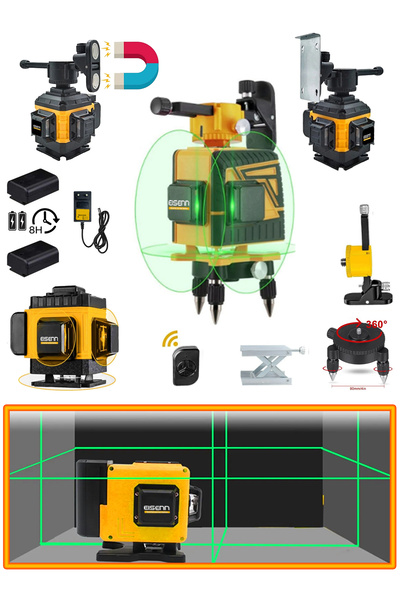 Eisenn Alman X-Lienmer Heryere Artı Lazer Terazi 2 Akülü 360 Derece Komple Taşıma Çantalı