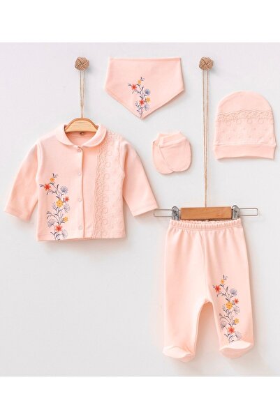 BABYLİM مجموعة حديثي الولادة من الدانتيل بزهرة اللبلاب المطبوعة على شكل سالمو...