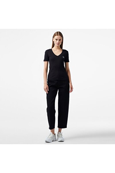 Calvin Klein Kadın Denim Normal Belli Düz Model Günlük Kullanım Siyah Jeans K20K207305-1BY
