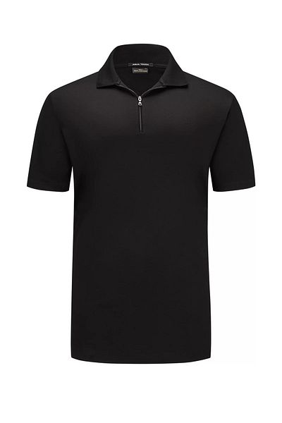 PAUL&SHARK Men's Black Polo Neck T-Shirt - Short Sleeve, Woven, 14311736 -011