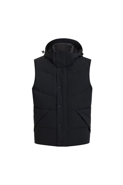 PAUL&SHARK Black Hooded Men's Vest - with Brand Logo, 14312006 -011