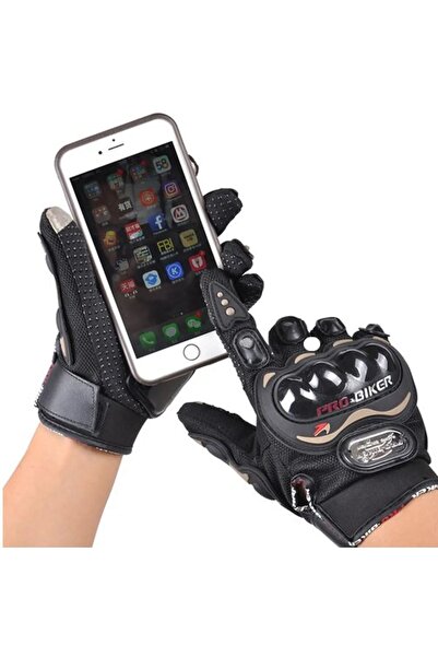 ProBiker Black Silicone Full Protection Professional Summer Long Gloves - Non-Slip