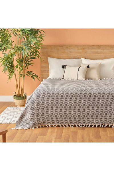 Bella Maison Silvana Cotton Double Bedspread Anthracite (200X230 cm)