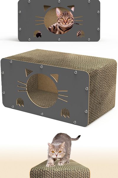 ATA HOME Natural Corrugated Cardboard Cat Scratching - Sofa and Board