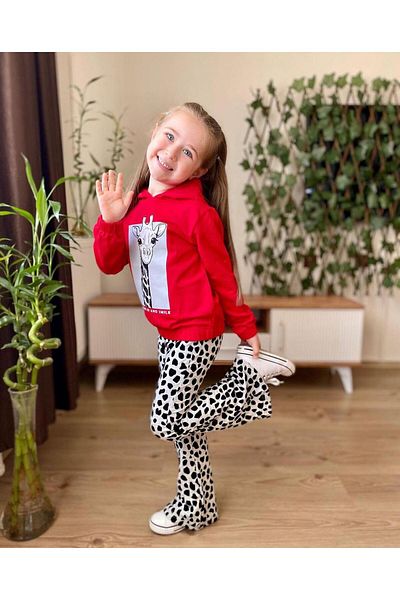 ipekkids ملابس للبنات طقم زرافة - طقم سفلي وعلوي