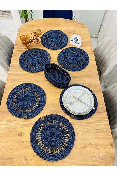 JÜTEX HOME Комплект от 7 американски чинии и кошници от юта и ракита