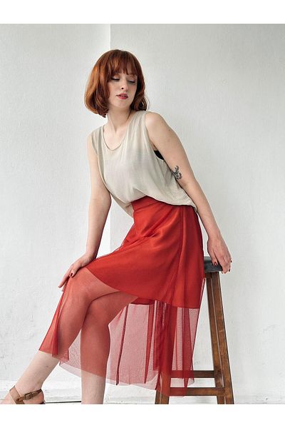 Retrobird Chiffon Basic Tank Top Women's Sand