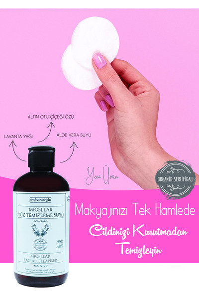 prof saracoglu Micellar Yüz Temizleme Suyu Organik Sertifikalı 250 ml
