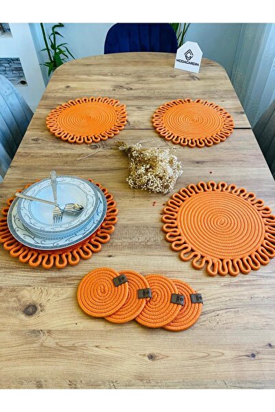 JÜTEX HOME 8 bucăți plăci și subțire din răchită de iută - serviciu american