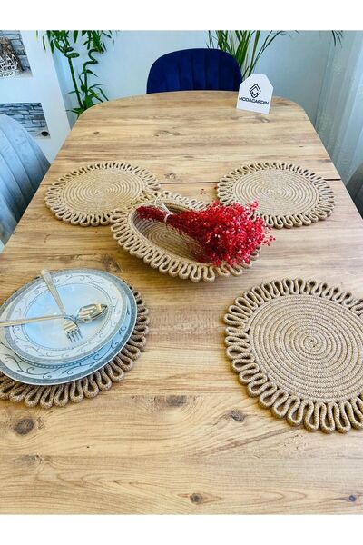 JÜTEX HOME Комплект от 5 американски чинии и кошници от юта