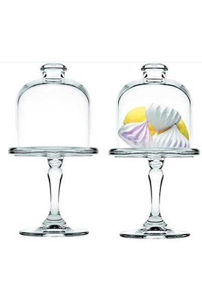 Paşabahçe Mini Pattiserie Footed Serving Set of 2