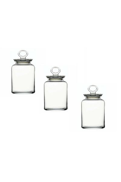 Paşabahçe Kitchen Glass Vacuum Jar with Lid Set of 3 2640cc