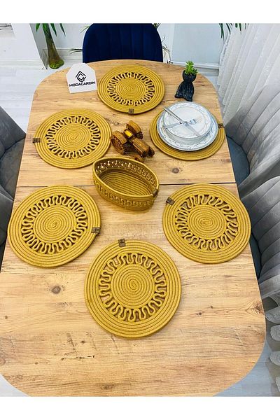 JÜTEX HOME Set de 7 bucăți din răchită din iută americană