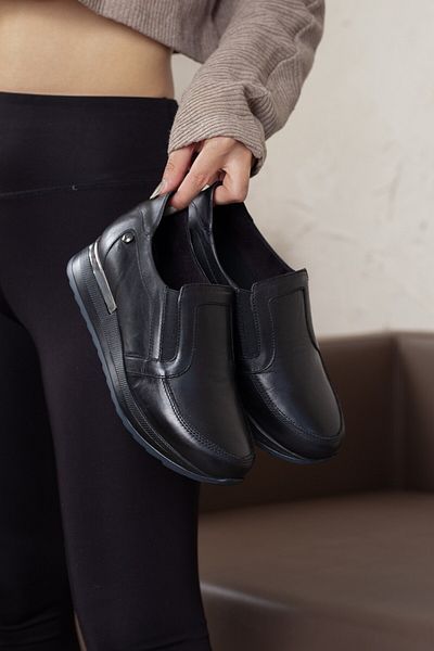 Mammamia Loafer de damă ușor din piele naturală cu părți elastice