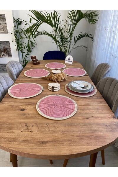 JÜTEX HOME Σετ από 12 τεμάχια από άχυρο από γιούτα American Serving Supla και...