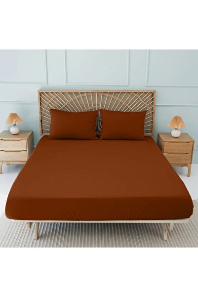 Sabia طقم ملاءات سرير مطاطية مزدوجة من القطن العضوي 100%، مقاس 140×200 سم، ار...