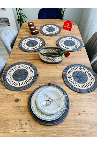 JÜTEX HOME Σετ 7 τεμαχίων από ζατζούρι από άχυρο αμερικανικής υπηρεσίας Supla...