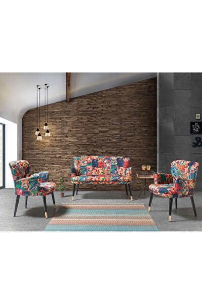 Eymense Patchwork Çay Seti Koltuk Takımı