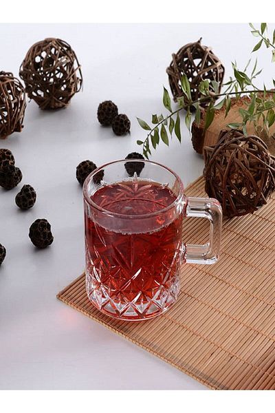 Paşabahçe Set of 2 Timeless 55452 Tea and Nescafe Cups with Handles