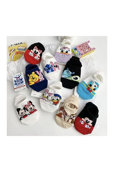 REYNBOO SOCKS 12 чифта дамски многоцветни невидими чорапи с различни шарки, които могат да се перат