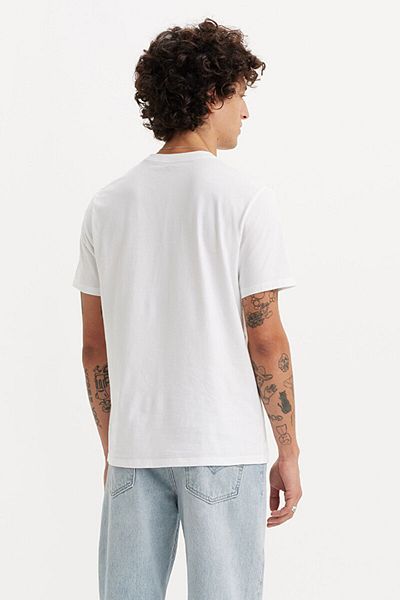 Levi's Ανδρικό λευκό γραφικό μπλουζάκι με λαιμόκοψη - Mountain A2823-0257