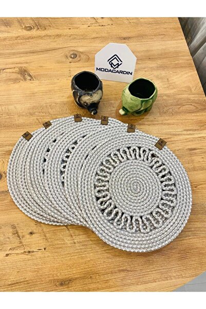 JÜTEX HOME Placă de serviciu americană din răchită din iută 6 bucăți